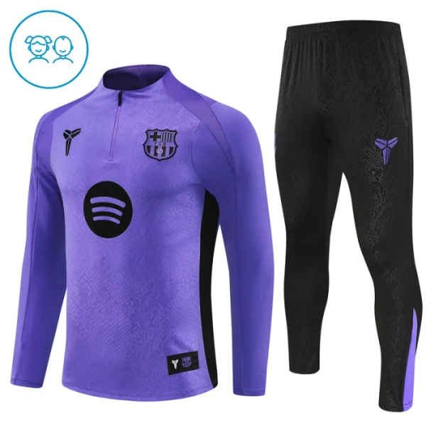 Conjunto de sudadera de entrenamiento FC Barcelona Niños 25/26 Púrpura