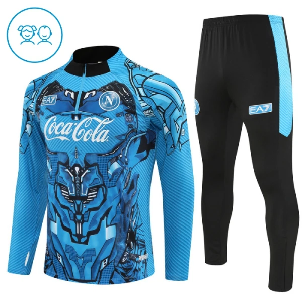 Conjunto de sudadera de entrenamiento Nápoles Niños 25/26 Azul Conjunto de sudadera de entrenamiento Nápoles Niños 25/26 Azul