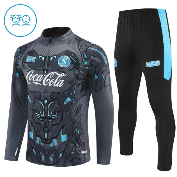 Conjunto de sudadera de entrenamiento Nápoles Niños 25/26 Negro Conjunto de sudadera de entrenamiento Nápoles Niños 25/26 Negro