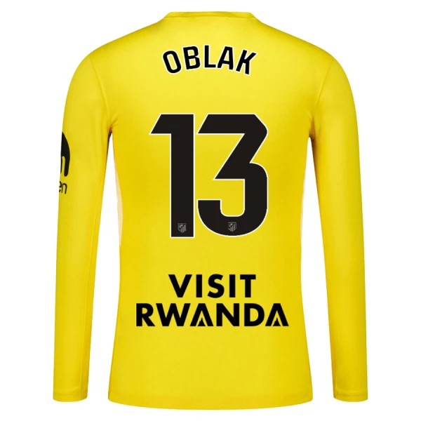 Camiseta Portero Atlético Madrid Jan Oblak 13 Hombre 25/26 Manga Larga Amarillo