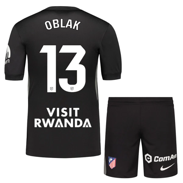Camiseta Portero Atlético Madrid Jan Oblak 13 Niños 25/26 Negro