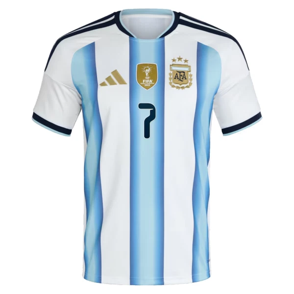 Camiseta Argentina Rodrigo de Paul 7 Niños 1ª Equipación Mundial 2026