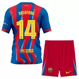 Camiseta FC Barcelona Marcus Rashford 14 Niños 4ª Equipación 25/26