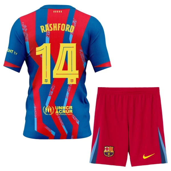 Camiseta FC Barcelona Marcus Rashford 14 Niños 4ª Equipación 25/26