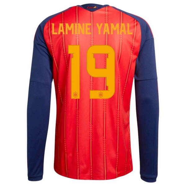 Camiseta España Lamine Yamal 19 Hombre 1ª Equipación Mundial 2026 Manga Larga