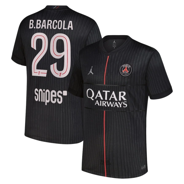 Camiseta Paris Saint-Germain B. Barcola 29 Hombre 4ª Equipación Jordan 25/26