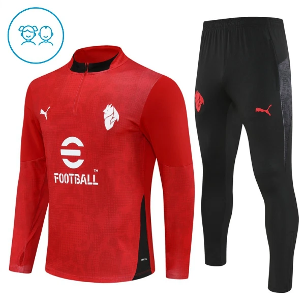 Conjunto de sudadera de entrenamiento AC Milan Niños 25/26 Rojo