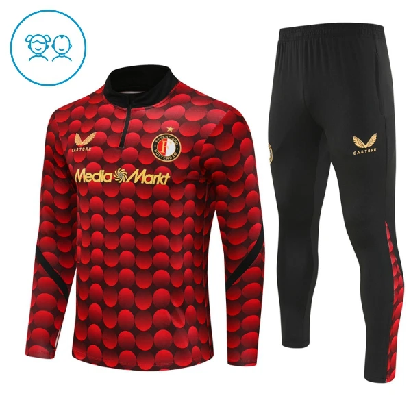Conjunto de sudadera de entrenamiento Feyenoord Rotterdam Niños 25/26 Rojo