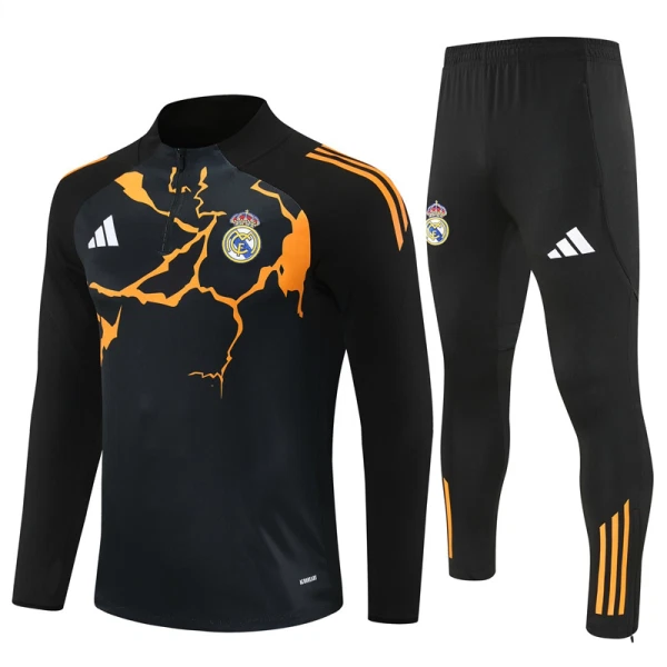 Conjunto de sudadera de entrenamiento Real Madrid Hombre 25/26 Negro