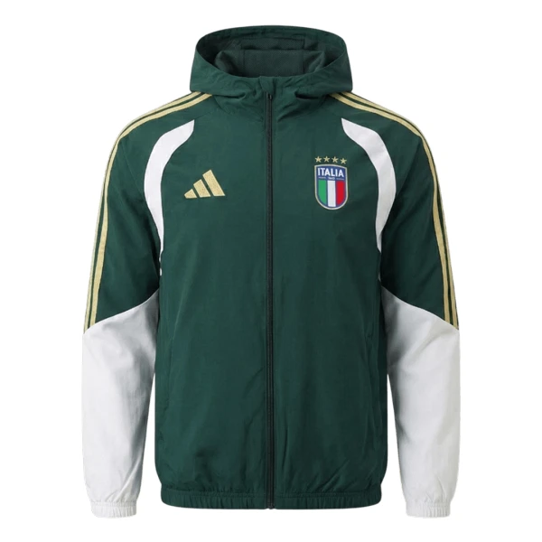 Chaqueta De Entrenamiento Con Capucha Italia Hombre 26/27 Verde