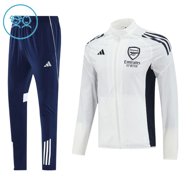 Conjunto De Chaqueta De Entrenamiento Arsenal Niños 25/26 Blanco Conjunto De Chaqueta De Entrenamiento Arsenal Niños 25/26 Blanco
