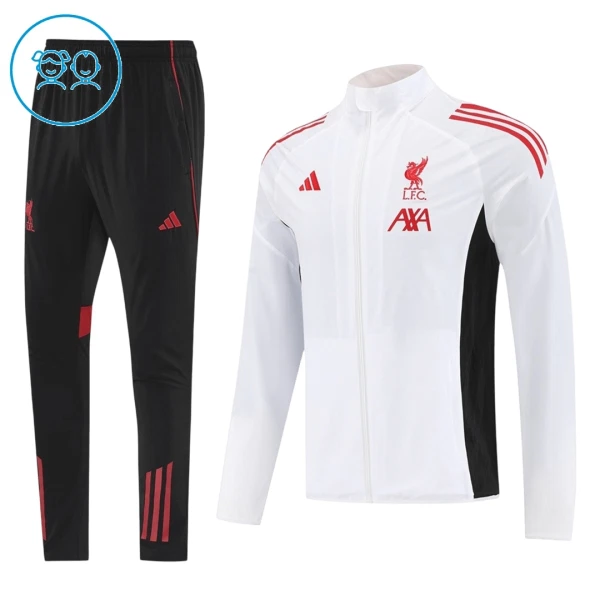 Conjunto De Chaqueta De Entrenamiento Liverpool Niños 25/26 Blanco