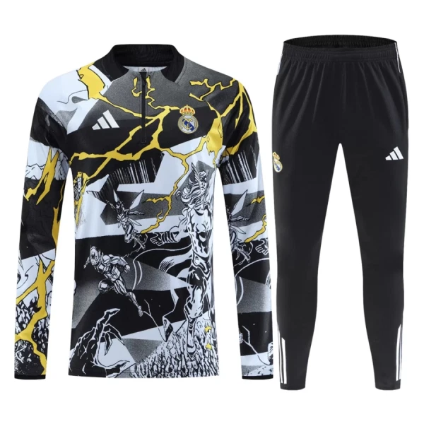 Conjunto de sudadera de entrenamiento Real Madrid Marvel Hombre 26/27 Negro