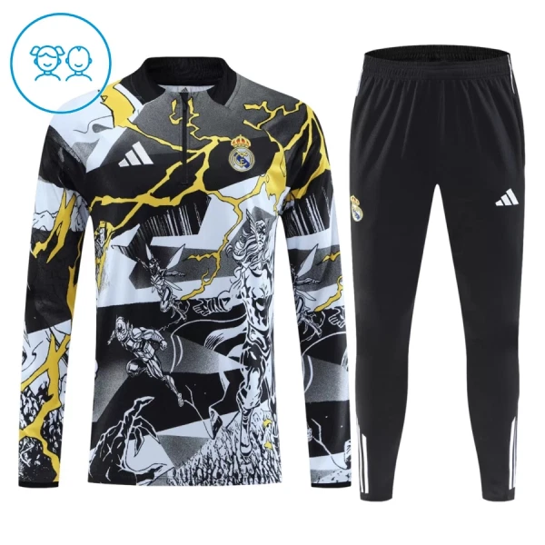 Conjunto de sudadera de entrenamiento Real Madrid Marvel Niños 26/27 Negro
