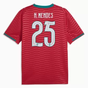 Camiseta Portugal Nuno Mendes 25 Hombre 1ª Equipación Mundial 2026