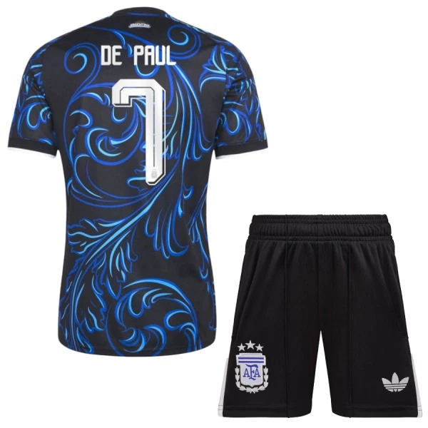 Camiseta Argentina Rodrigo de Paul 7 Niños 2ª Equipación Mundial 2026