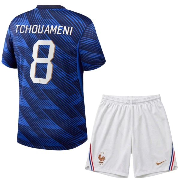 Camiseta Francia Aurélien Tchouaméni 8 Niños 1ª Equipación Mundial 2026