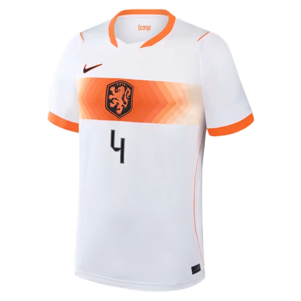 Camiseta Países Bajos Virgil van Dijk 4 Niños 2ª Equipación Mundial 2026