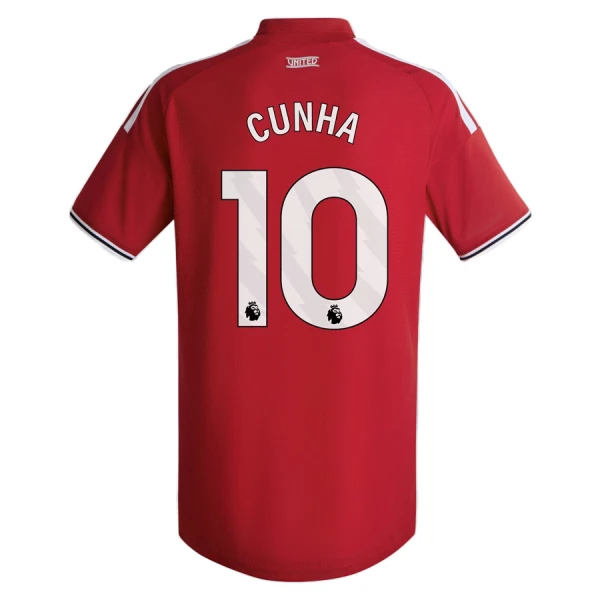 Camiseta Manchester United Cunha 10 Niños 1ª Equipación 26/27