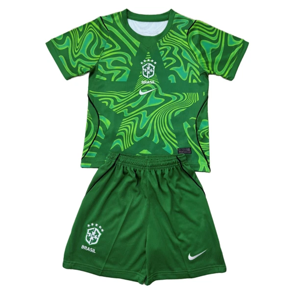 Camiseta Portero Brasil Niños 1ª Equipación Mundial 2026 Verde