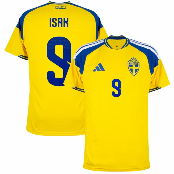 Camiseta Suecia Isak 9 Hombre 1ª Equipación Mundial 2026 Camiseta Suecia Isak 9 Hombre 1ª Equipación Mundial 2026
