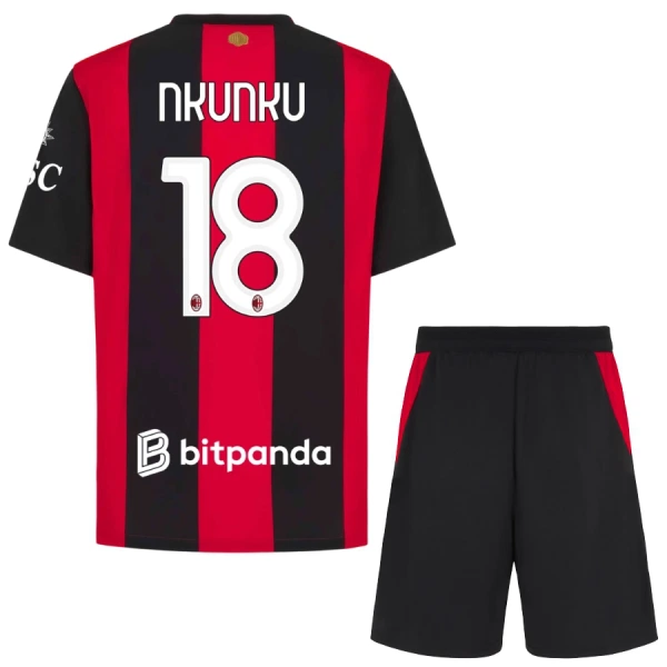 Camiseta AC Milan Christopher Nkunku 18 Niños 1ª Equipación 26/27 Camiseta AC Milan Christopher Nkunku 18 Niños 1ª Equipación 26/27