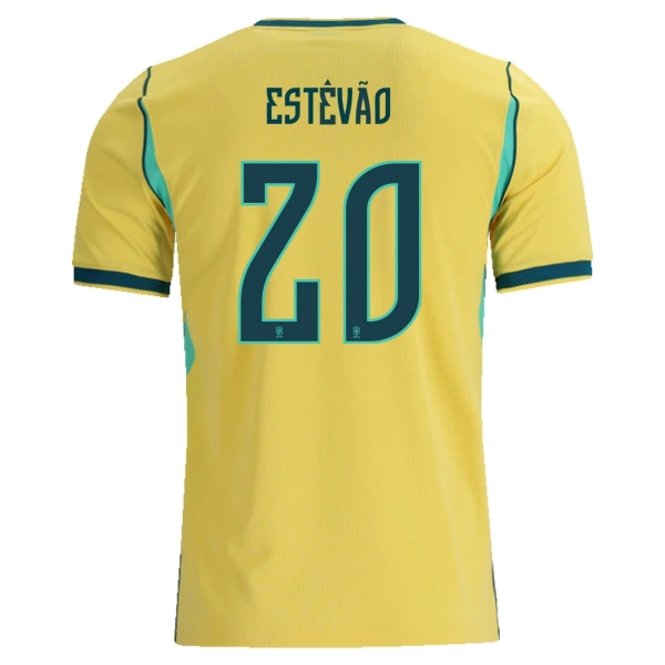 Camiseta Brasil Estevao 20 Hombre 1ª Equipación Mundial 2026 Camiseta Brasil Estevao 20 Hombre 1ª Equipación Mundial 2026