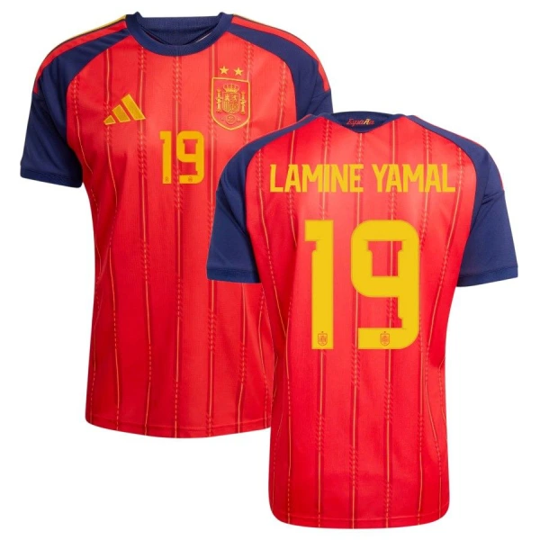 Camiseta España 2 Stars Lamine Yamal 19 Hombre 1ª Equipación Mundial 2026 Camiseta España 2 Stars Lamine Yamal 19 Hombre 1ª Equipación Mundial 2026