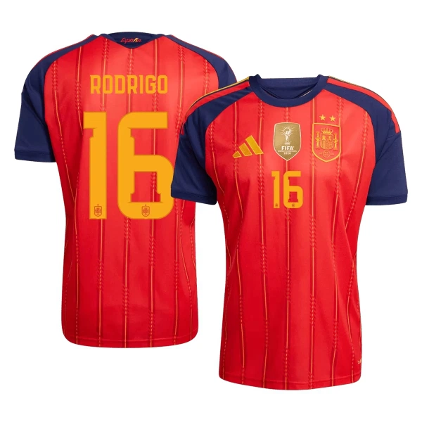 Camiseta España 2 Stars Rodrigo Hernández 16 Hombre 1ª Equipación Mundial 2026