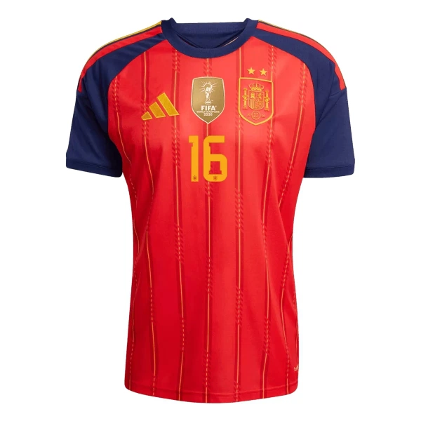 Camiseta España 2 Stars Rodrigo Hernández 16 Hombre 1ª Equipación Mundial 2026