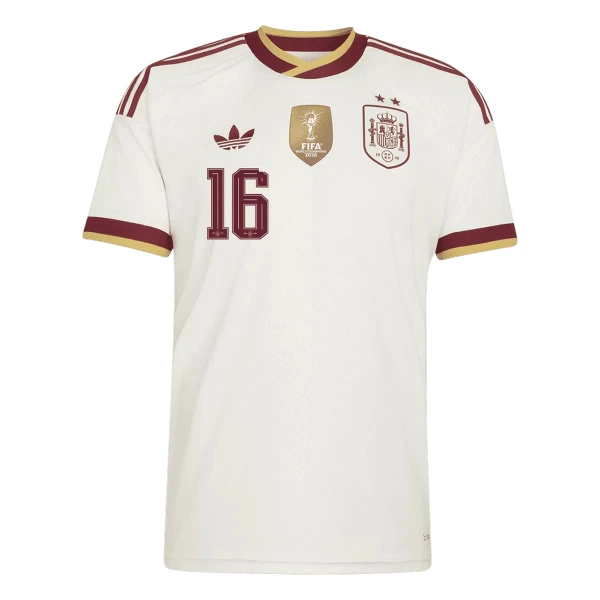 Camiseta España 2 Stars Rodrigo Hernández 16 Niños 2ª Equipación Mundial 2026