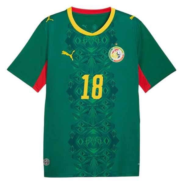 Camiseta Senegal Sarr 18 Hombre 2ª Equipación Mundial 2026