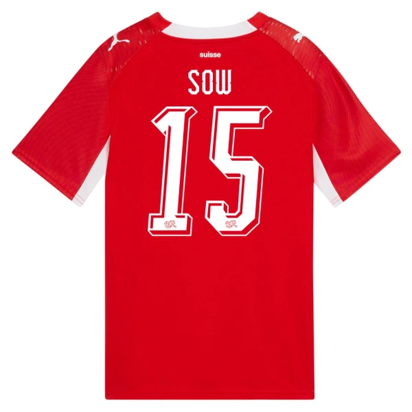 Camiseta Suiza Djibril Sow 15 Hombre 1ª Equipación Mundial 2026 Camiseta Suiza Djibril Sow 15 Hombre 1ª Equipación Mundial 2026