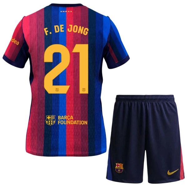 Camiseta FC Barcelona Frenkie de Jong 21 Niños 1ª Equipación 26/27