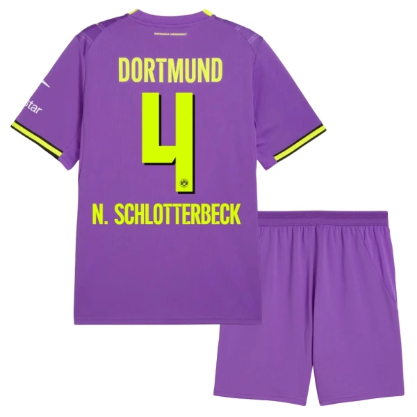 Camiseta Borussia Dortmund Nico Schlotterbeck 4 Niños 3ª Equipación 26/27 Camiseta Borussia Dortmund Nico Schlotterbeck 4 Niños 3ª Equipación 26/27