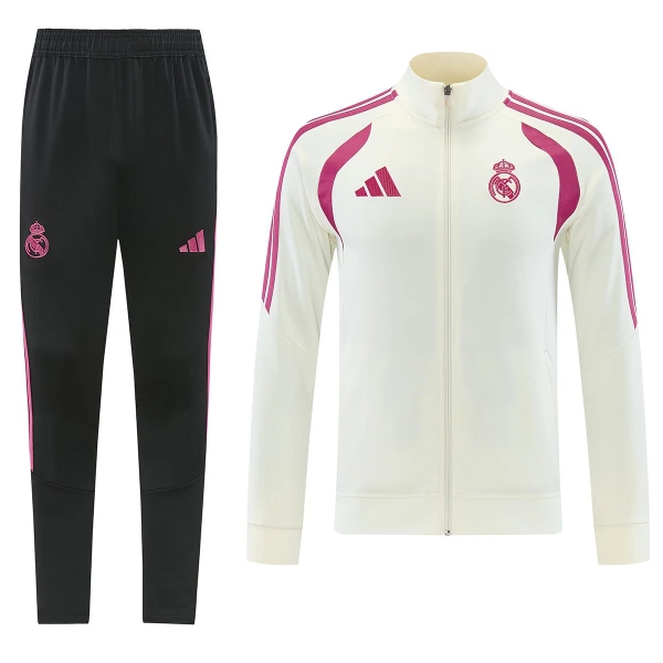 Conjunto De Chaqueta De Entrenamiento Real Madrid Hombre 26/27 Blanco Conjunto De Chaqueta De Entrenamiento Real Madrid Hombre 26/27 Blanco