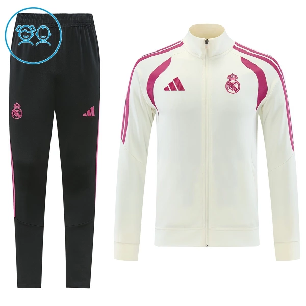 Conjunto De Chaqueta De Entrenamiento Real Madrid Niños 26/27 Blanco Conjunto De Chaqueta De Entrenamiento Real Madrid Niños 26/27 Blanco