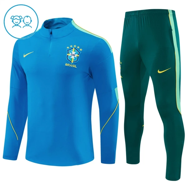 Conjunto de sudadera de entrenamiento Brasil Niños 26/27 Azul