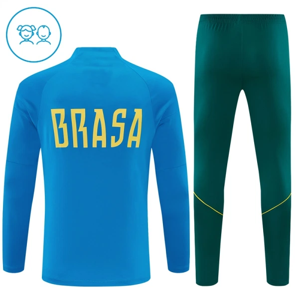 Conjunto de sudadera de entrenamiento Brasil Niños 26/27 Azul