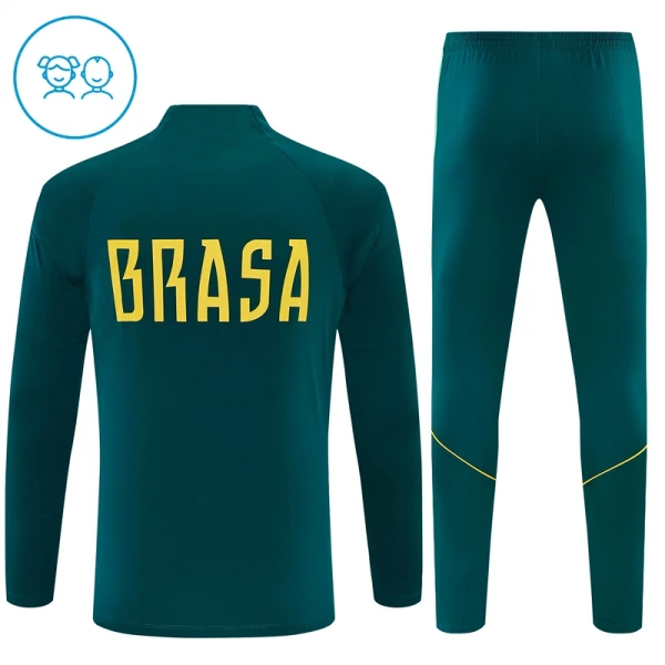 Conjunto de sudadera de entrenamiento Brasil Niños 26/27 Verde