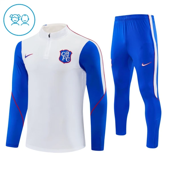Conjunto de sudadera de entrenamiento Chelsea Niños 26/27 Blanco Conjunto de sudadera de entrenamiento Chelsea Niños 26/27 Blanco