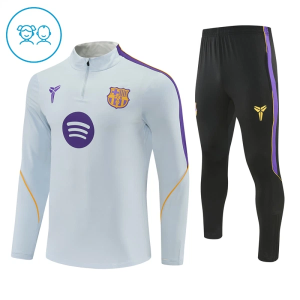 Conjunto de sudadera de entrenamiento FC Barcelona Niños 26/27 Blanco Conjunto de sudadera de entrenamiento FC Barcelona Niños 26/27 Blanco