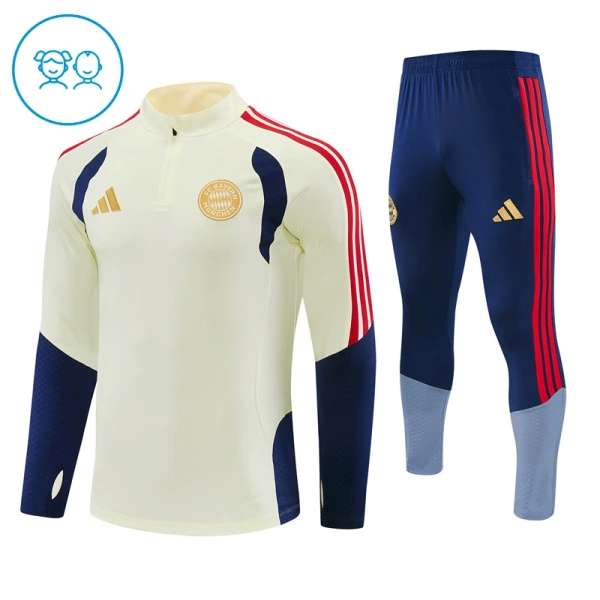 Conjunto de sudadera de entrenamiento FC Bayern Múnich Niños 26/27 Blanco