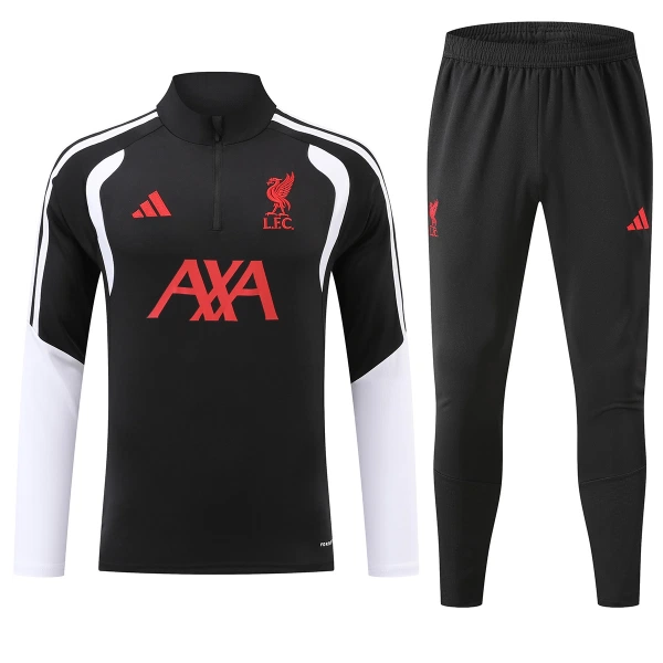 Conjunto de sudadera de entrenamiento Liverpool Hombre 26/27 Negro Conjunto de sudadera de entrenamiento Liverpool Hombre 26/27 Negro