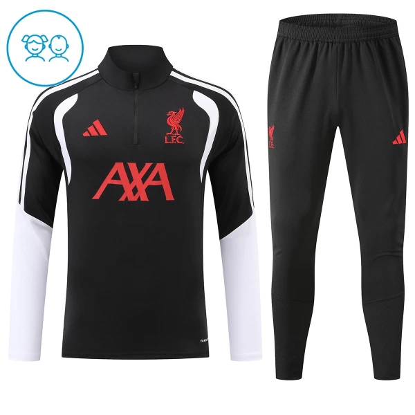 Conjunto de sudadera de entrenamiento Liverpool Niños 26/27 Negro Conjunto de sudadera de entrenamiento Liverpool Niños 26/27 Negro