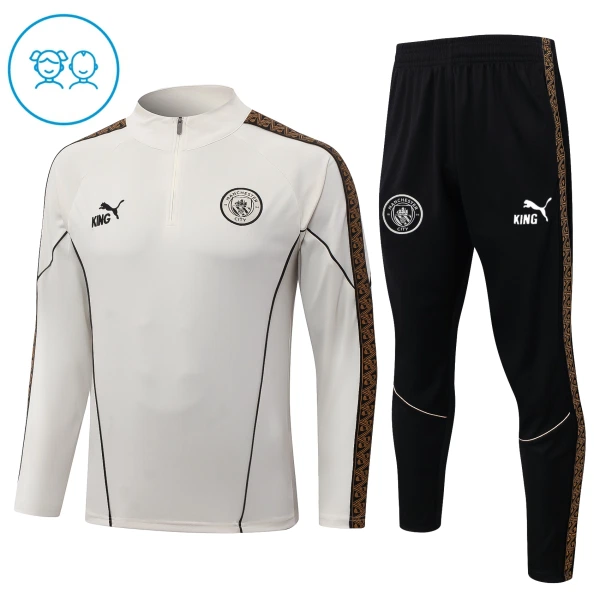 Conjunto de sudadera de entrenamiento Manchester City Niños 26/27 Gris Conjunto de sudadera de entrenamiento Manchester City Niños 26/27 Gris
