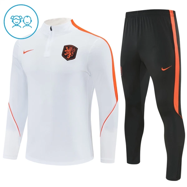 Conjunto de sudadera de entrenamiento Países Bajos Niños 26/27 Blanco Conjunto de sudadera de entrenamiento Países Bajos Niños 26/27 Blanco