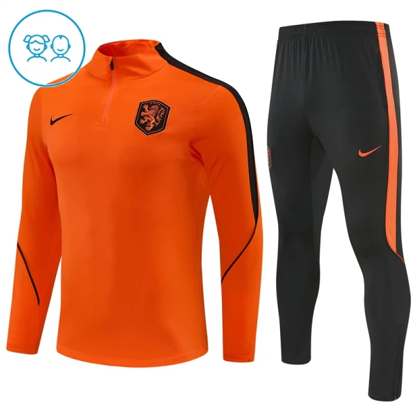 Conjunto de sudadera de entrenamiento Países Bajos Niños 26/27 Naranja Conjunto de sudadera de entrenamiento Países Bajos Niños 26/27 Naranja