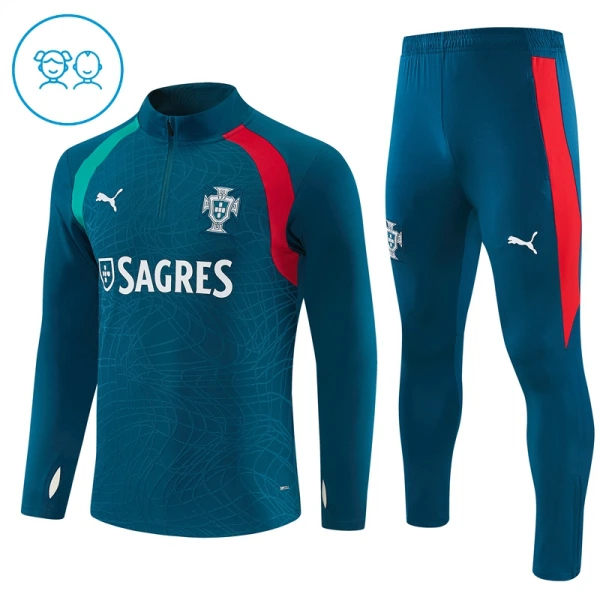Conjunto de sudadera de entrenamiento Portugal Niños 26/27 Azul Conjunto de sudadera de entrenamiento Portugal Niños 26/27 Azul