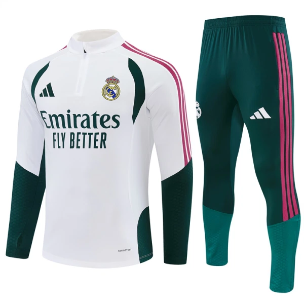 Conjunto de sudadera de entrenamiento Real Madrid Hombre 26/27 Blanco Conjunto de sudadera de entrenamiento Real Madrid Hombre 26/27 Blanco